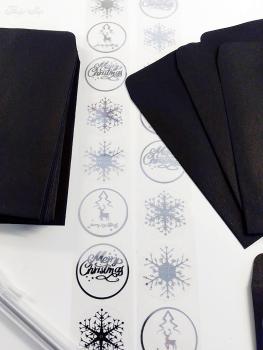 Weihnachtsset Briefumschläge mit Stift + Aufkleber